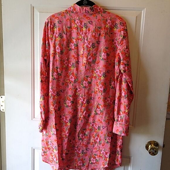 GAP Vibrant Pink Floral Shirt Dress XS Cotton - Picture 4 of 7